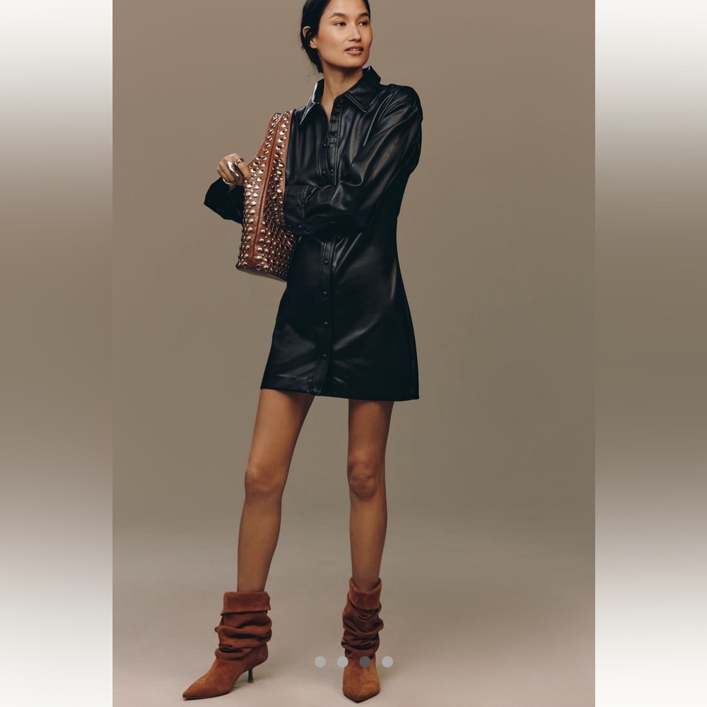 English Factory Faux Leather Dress